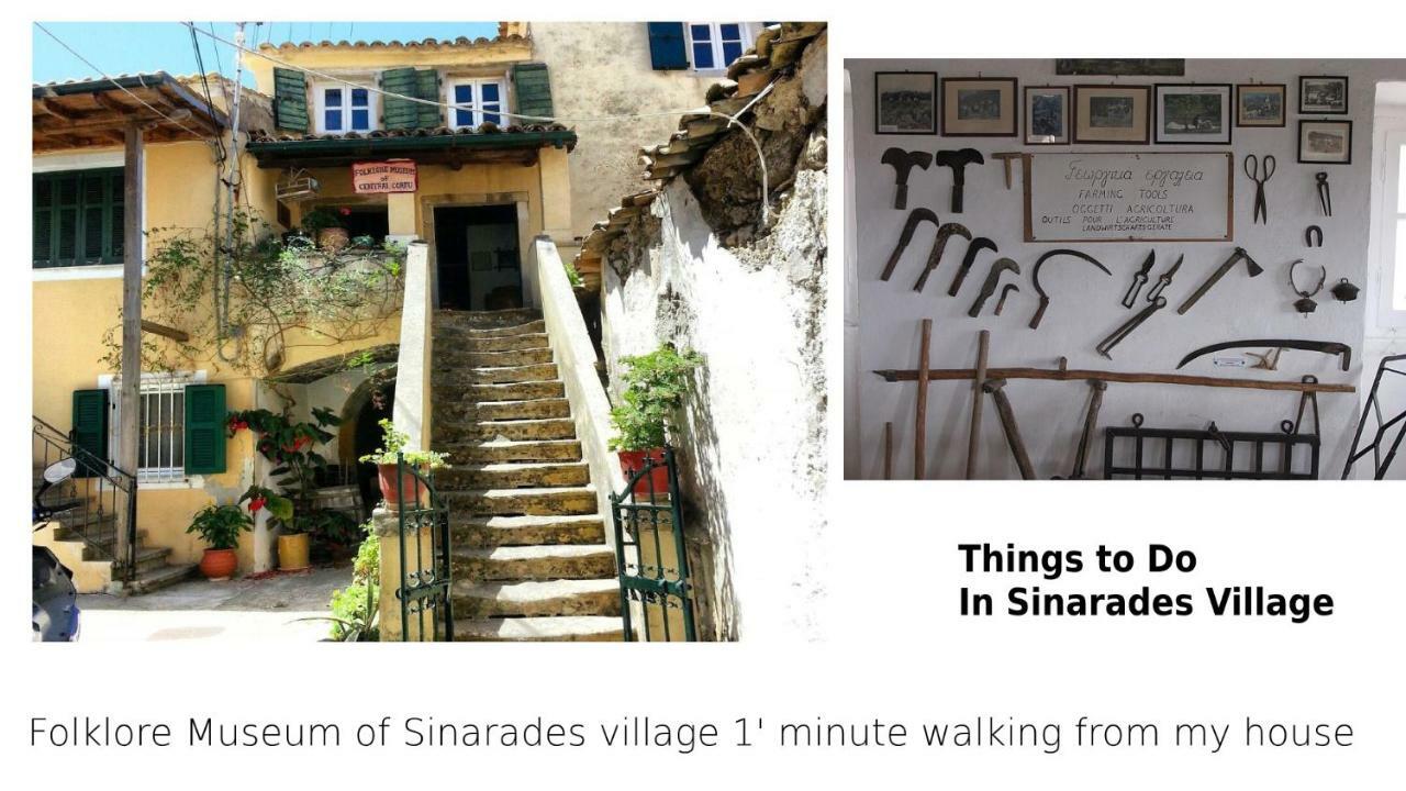 Country Traditional House In Corfu Village, Greece Sinarades Bagian luar foto