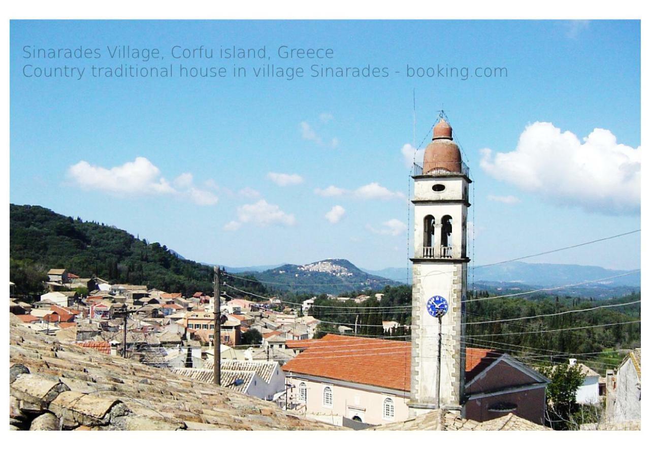 Country Traditional House In Corfu Village, Greece Sinarades Bagian luar foto